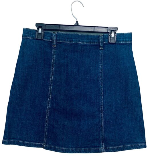 GAP Women’s Skirt Blue Jean Mini Dark Wash Sz 27” Boho Indie Sleaze Grunge Y2k - Picture 5 of 12